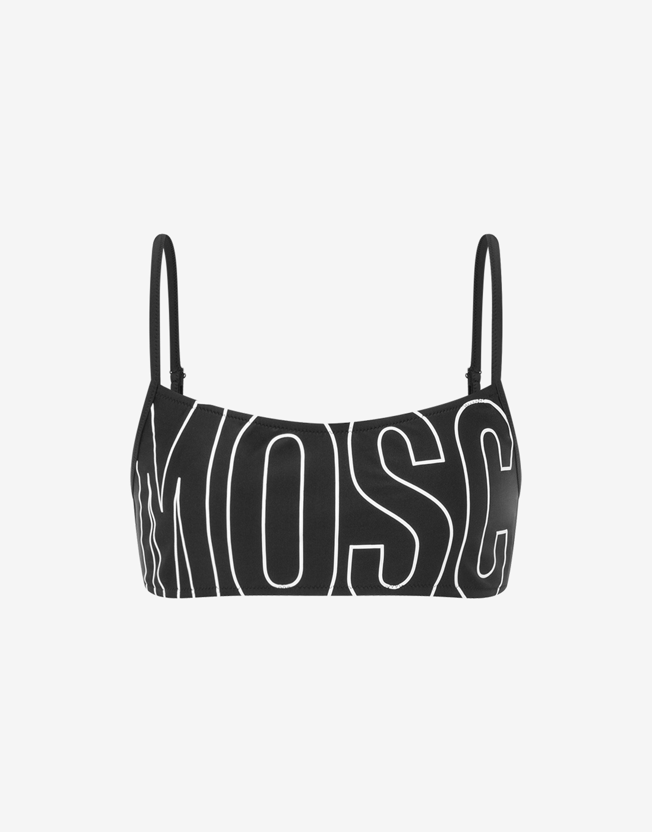 Rubber Logo Bandeau Bikini Top | Moschino