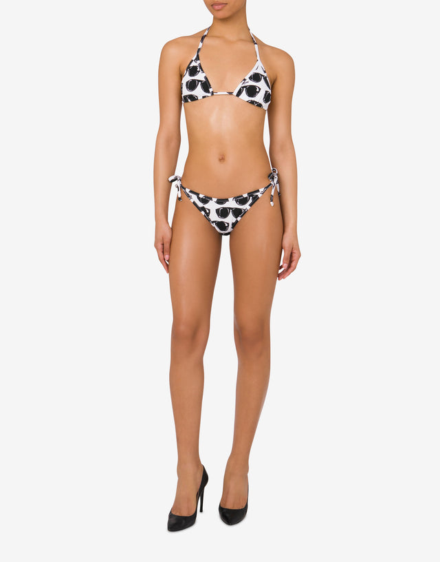 Allover Sunglasses Bikini Top White Moschino 1