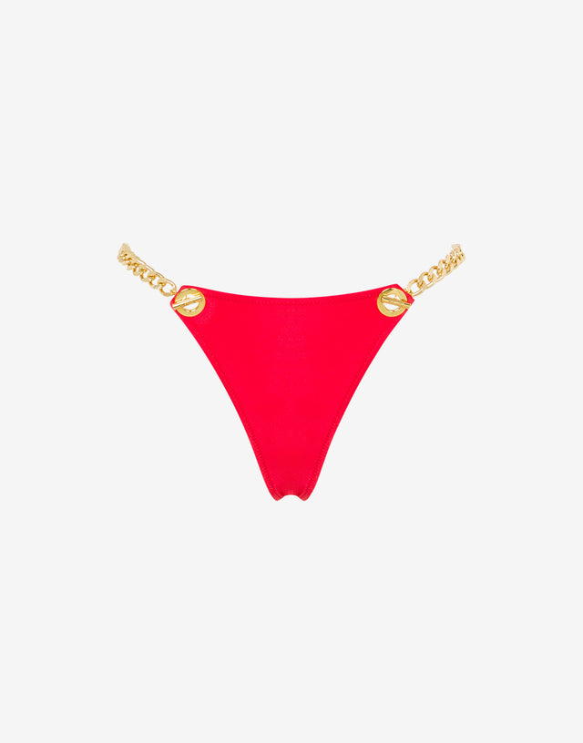 Gold Chain Swim Briefs Red Moschino 0