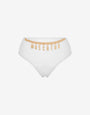 High-waist Lettering Charm Swim Briefs