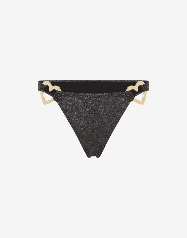 Glitter Metal Hearts Swim Briefs Black Moschino 0