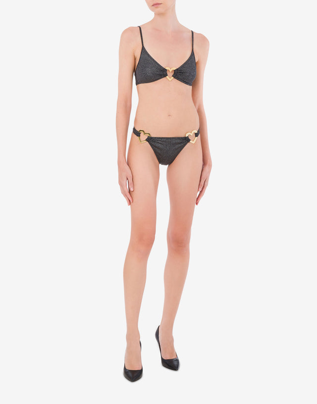 Glitter Metal Hearts Swim Briefs Black Moschino 1