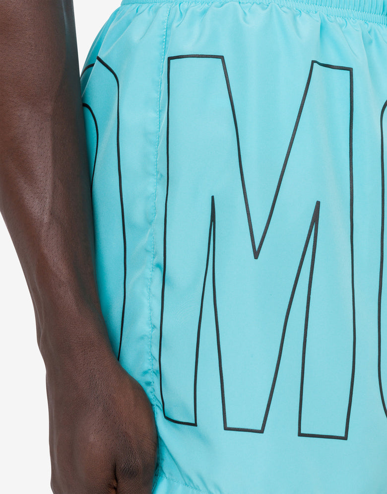 橡胶徽标沙滩四角裤 蔚蓝色 Moschino 3