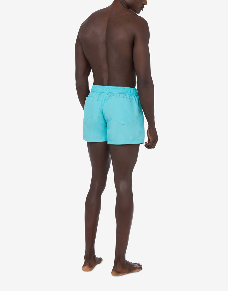 Calzoncillos de playa de nailon Letras negras Sky blue Moschino 2