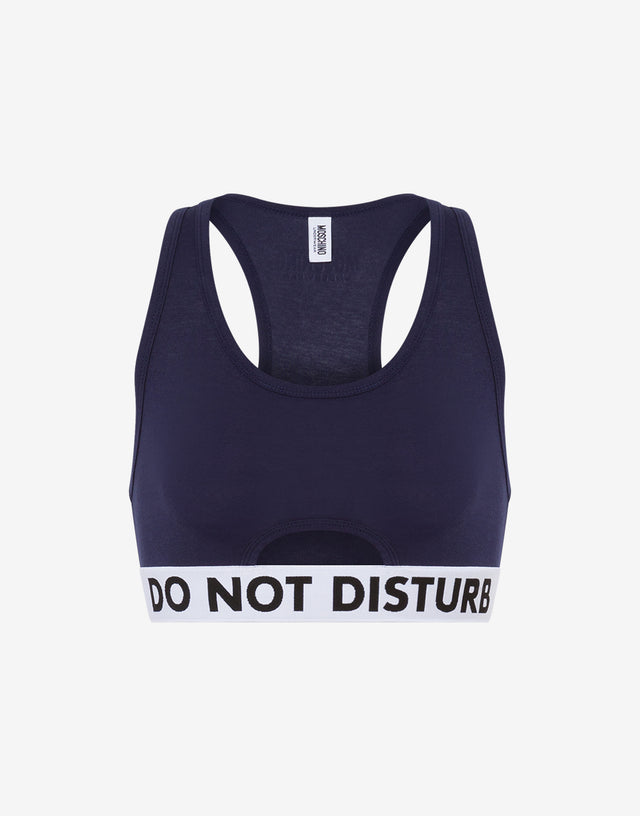 Do Not Disturb Crop Top Dark blue Moschino 0
