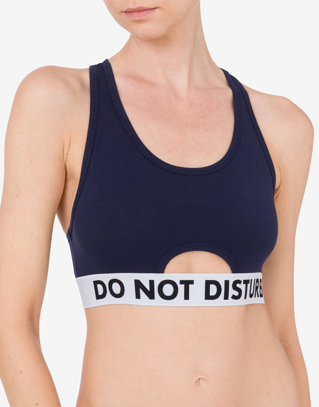 Do Not Disturb Crop Top Dark blue Moschino 1