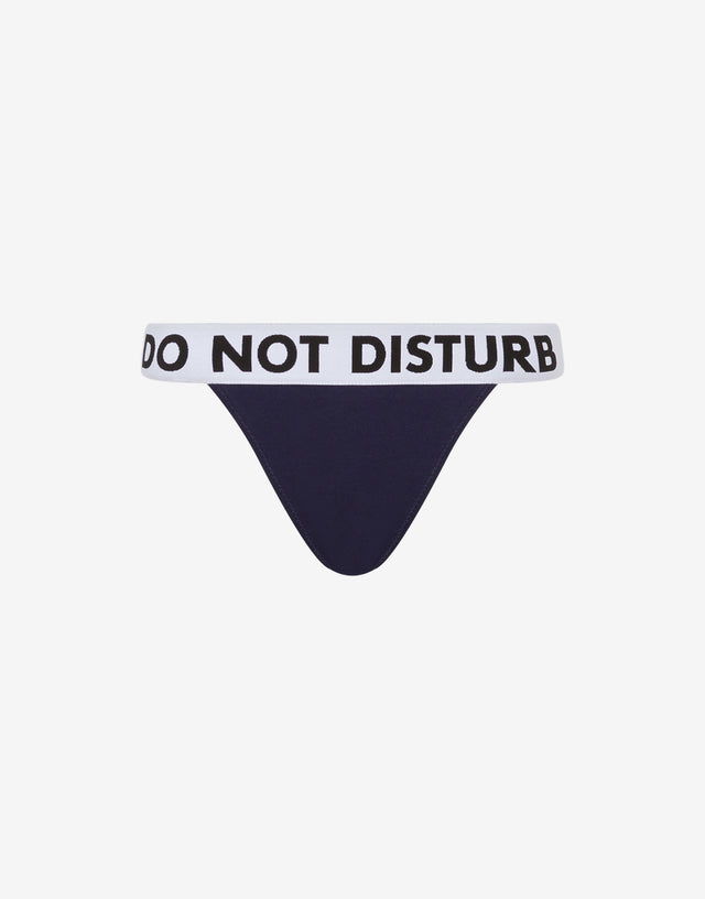 Do Not Disturb Stretch Jersey Brazilian Briefs Dark blue Moschino 0