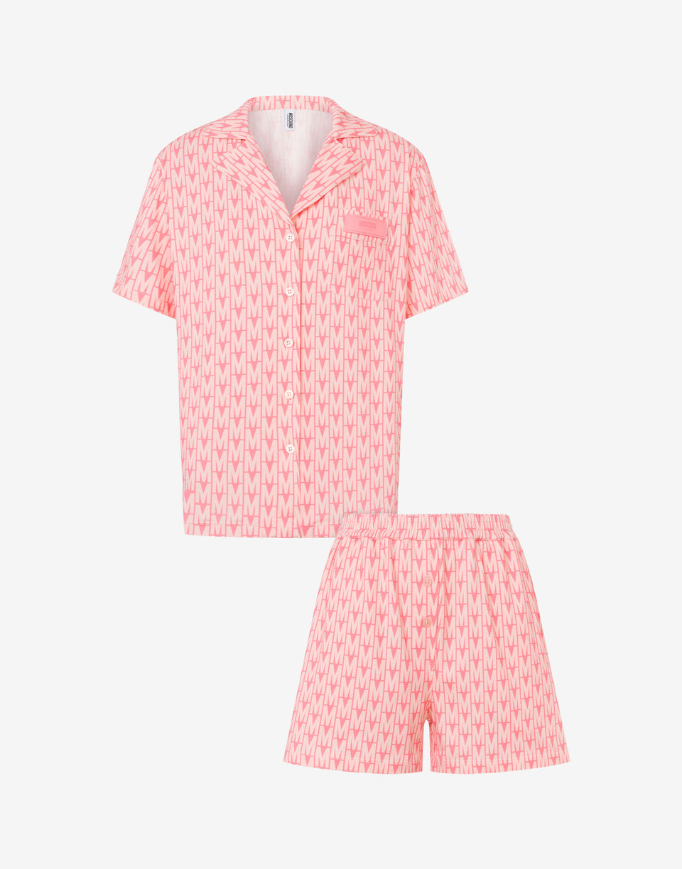 M Print Short Pajamas Pink Moschino 0