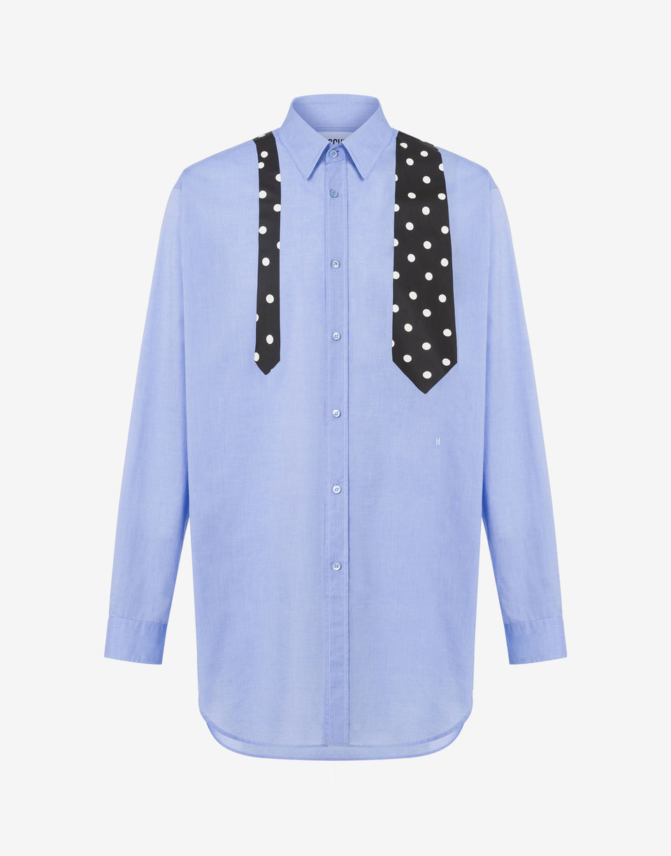 纯棉薄纱衬衫Tie Print 淡蓝色 Moschino 0