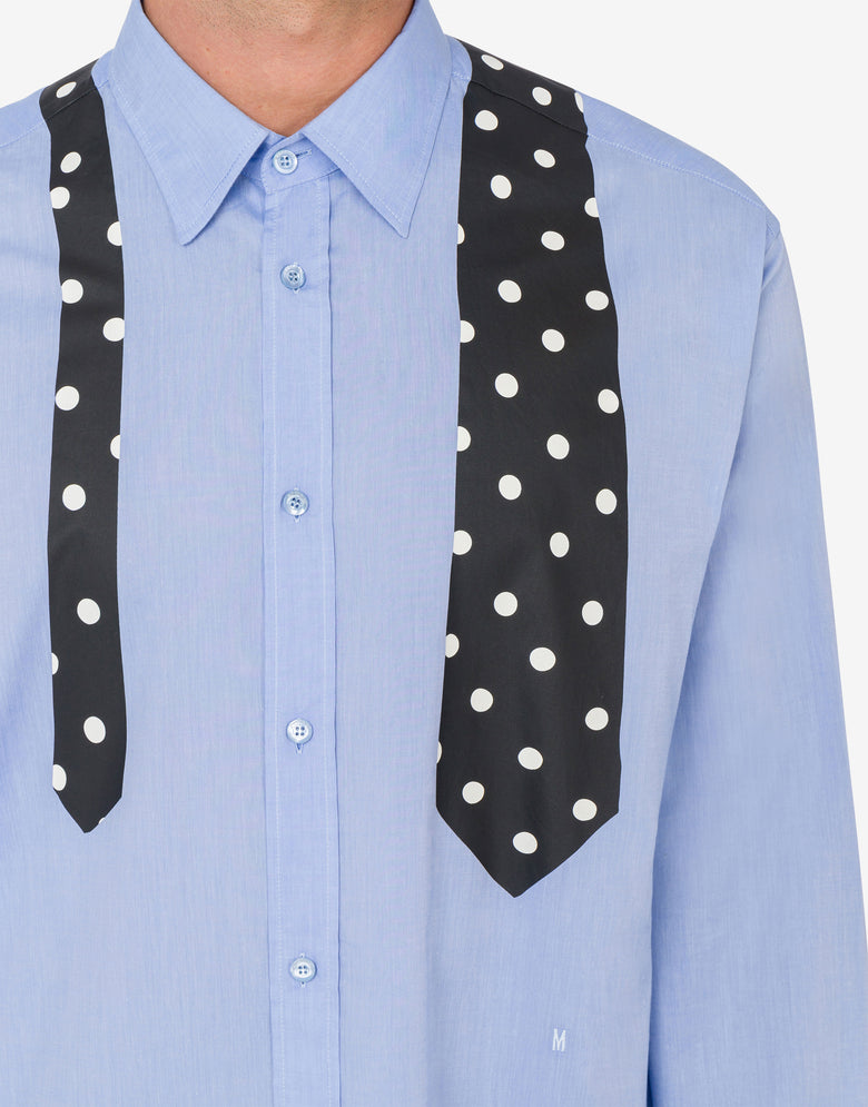 纯棉薄纱衬衫Tie Print 淡蓝色 Moschino 3