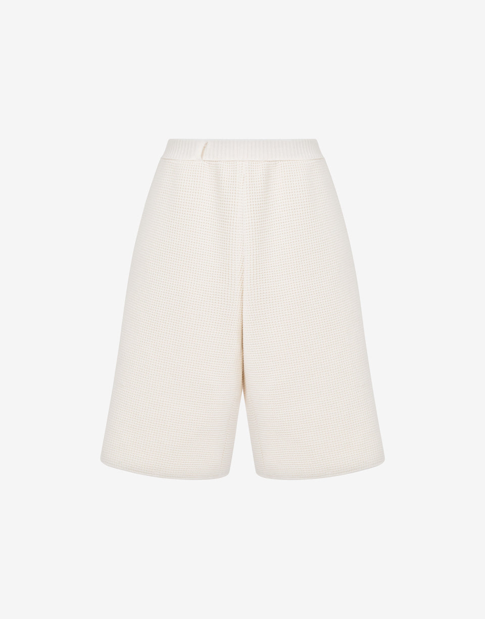 Bermudas en mezcla de algodón orgánico Marfil Moschino 0
