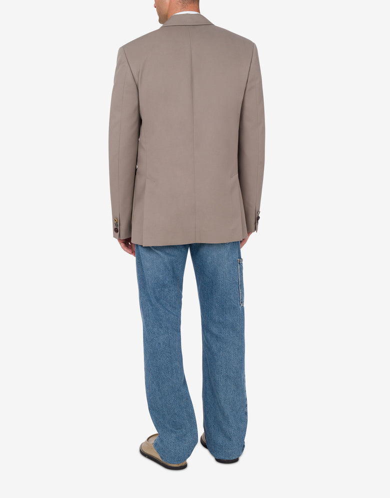 Gabardine Jacket Tailored Twist Dark Beige Moschino 2