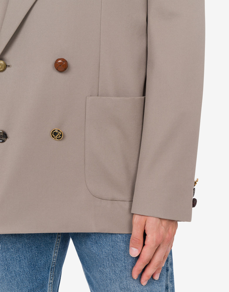 Gabardine Jacket Tailored Twist Dark Beige Moschino 3