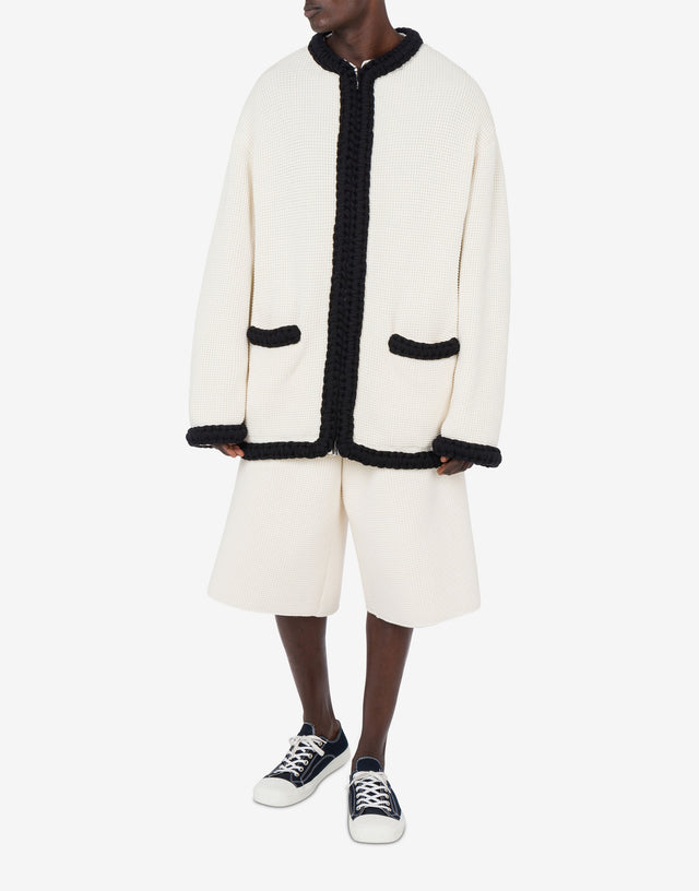 Organic Cotton Blend Jacket Ivory Moschino 1
