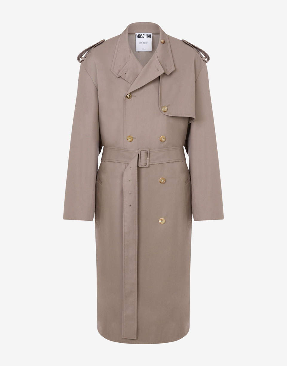 Gabardine Trench Coat Tailored Twist Light brown Moschino 0