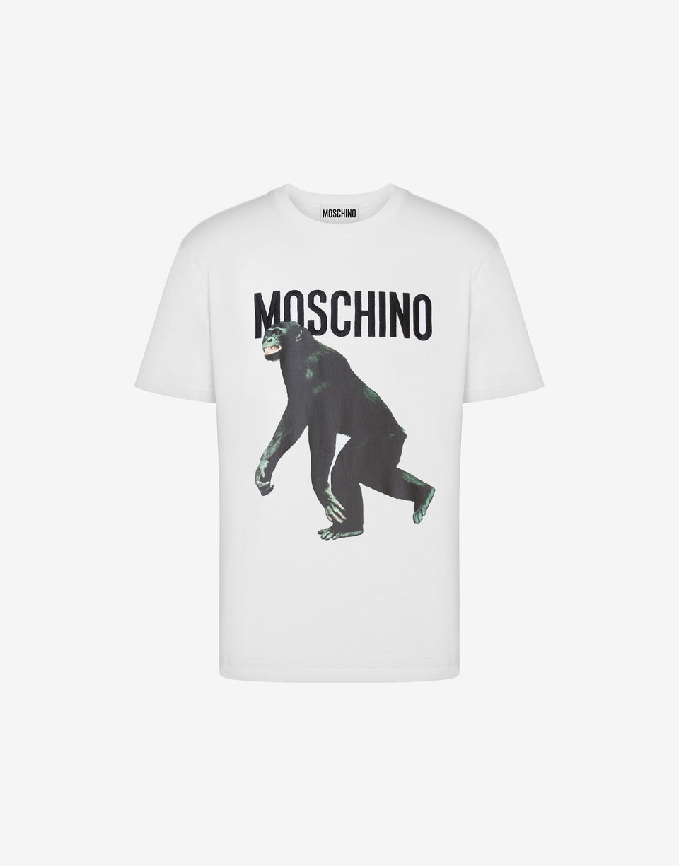 Camiseta Chimpanzee Print Blanco Moschino 0