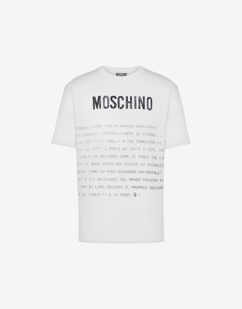 T-shirt Message Print White Moschino 0