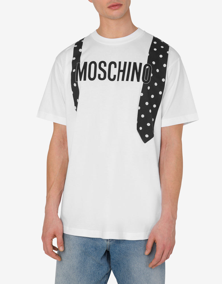 Tie Print jersey T-shirt White Moschino 1