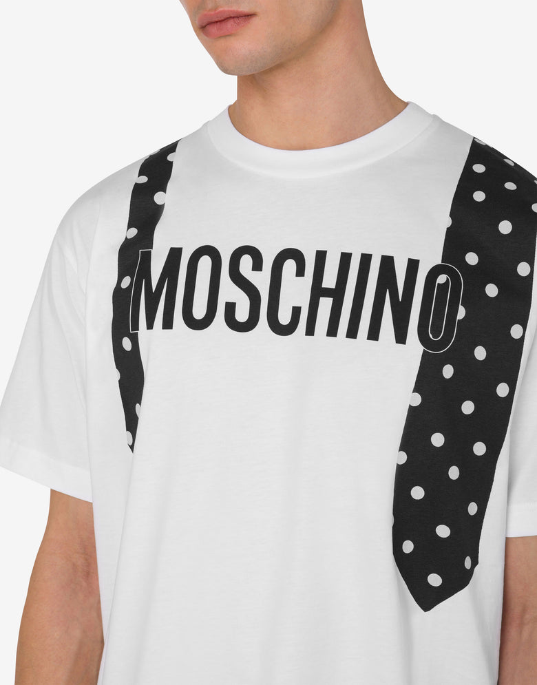 Tie Print jersey T-shirt White Moschino 3