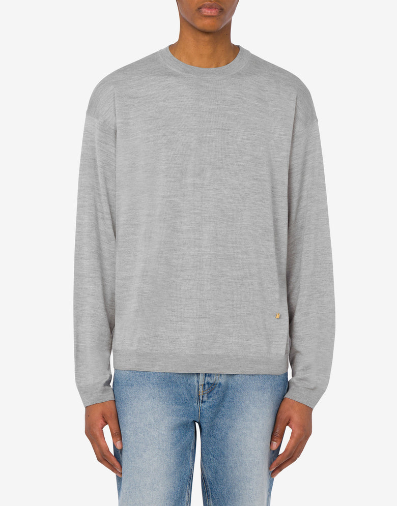 Jersey de lana y seda Golden M Gris Moschino 1
