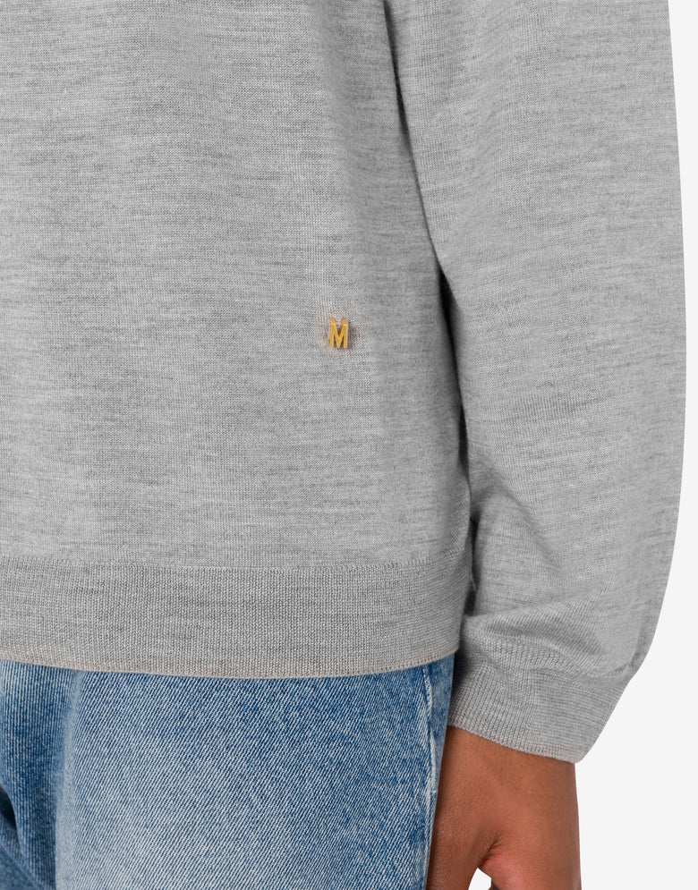 Jersey de lana y seda Golden M Gris Moschino 3