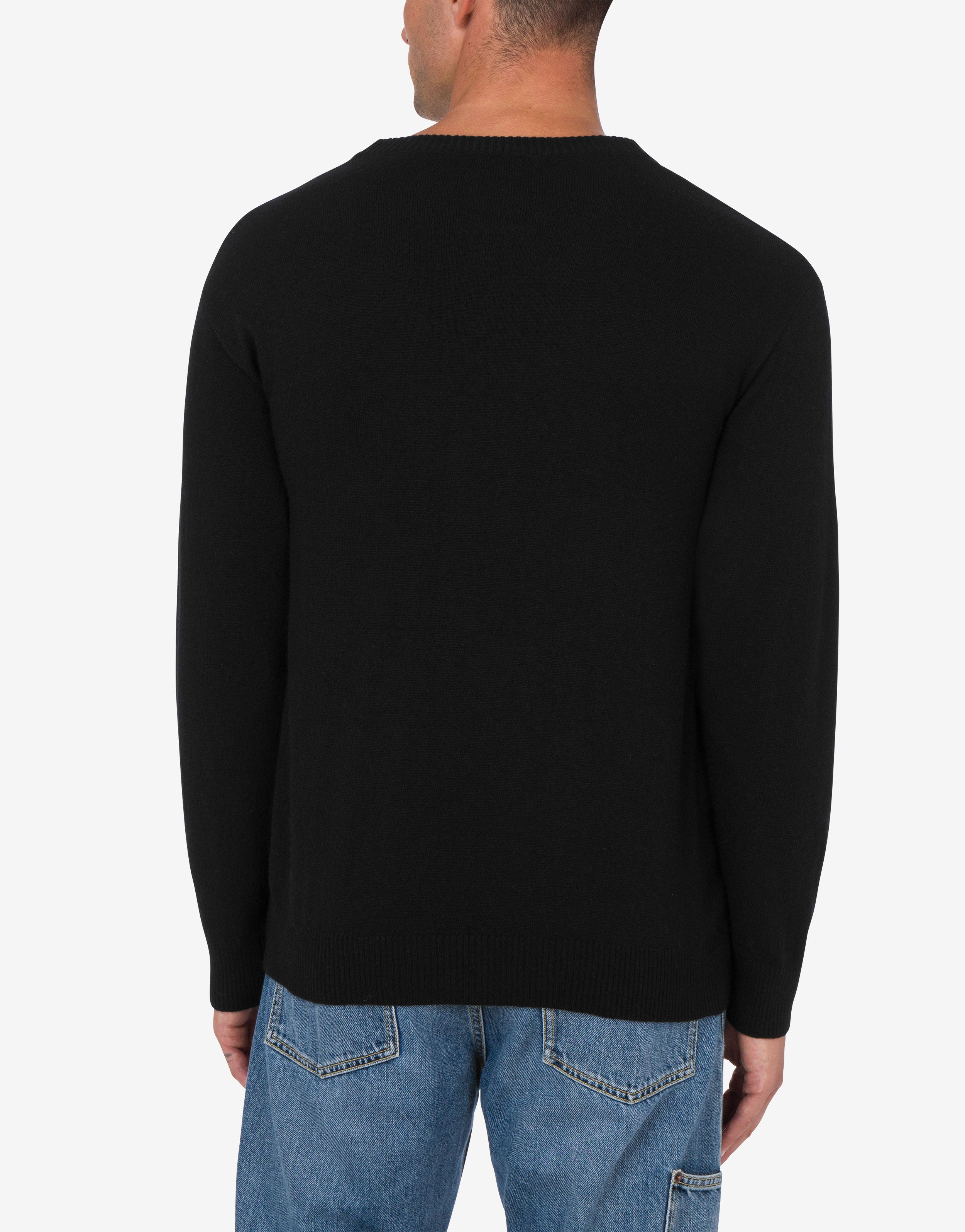 Wool and Cashmere Cardigan Laurel Crown Embroidery | Moschino