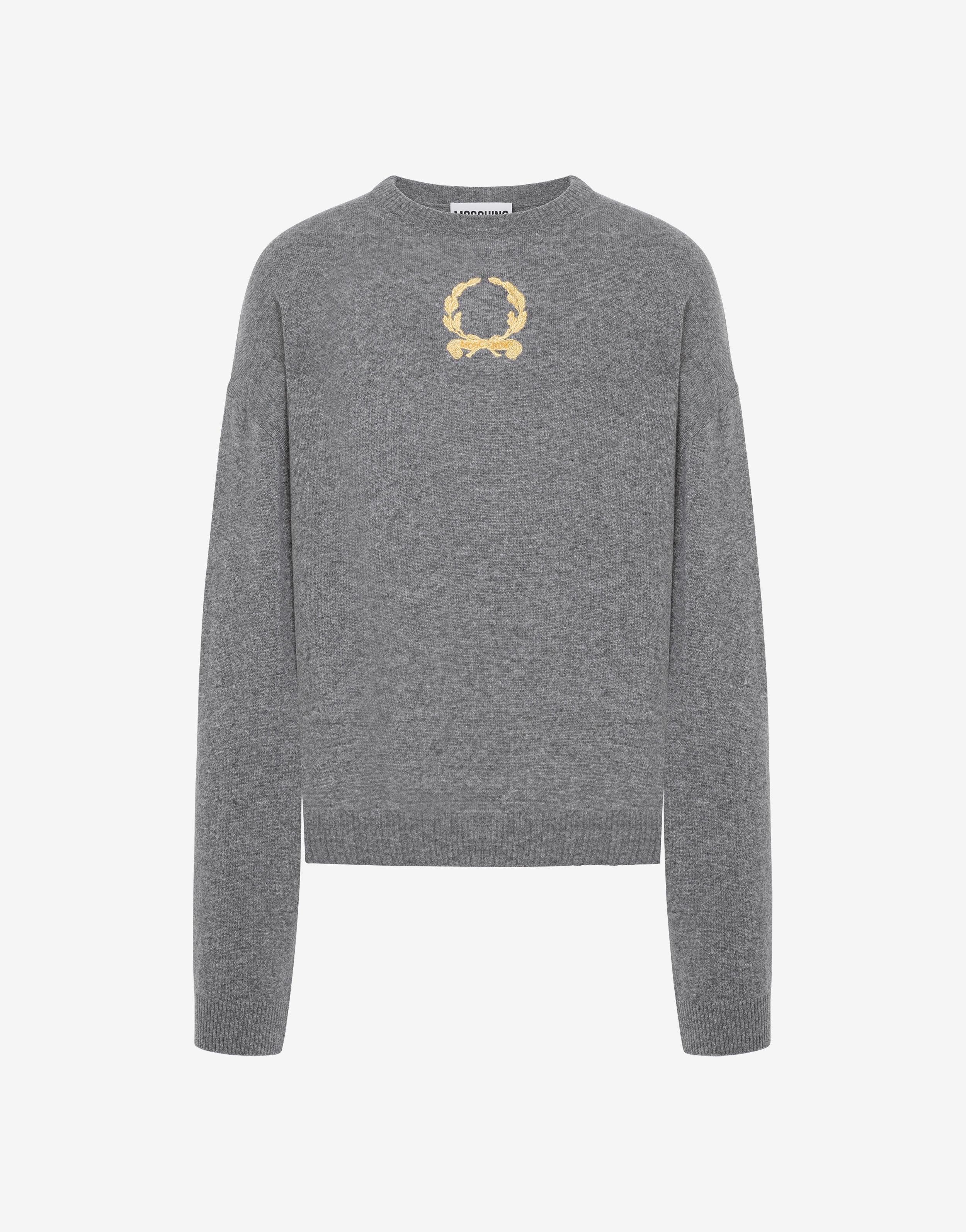 Wool and Cashmere Pullover Laurel Crown Embroidery