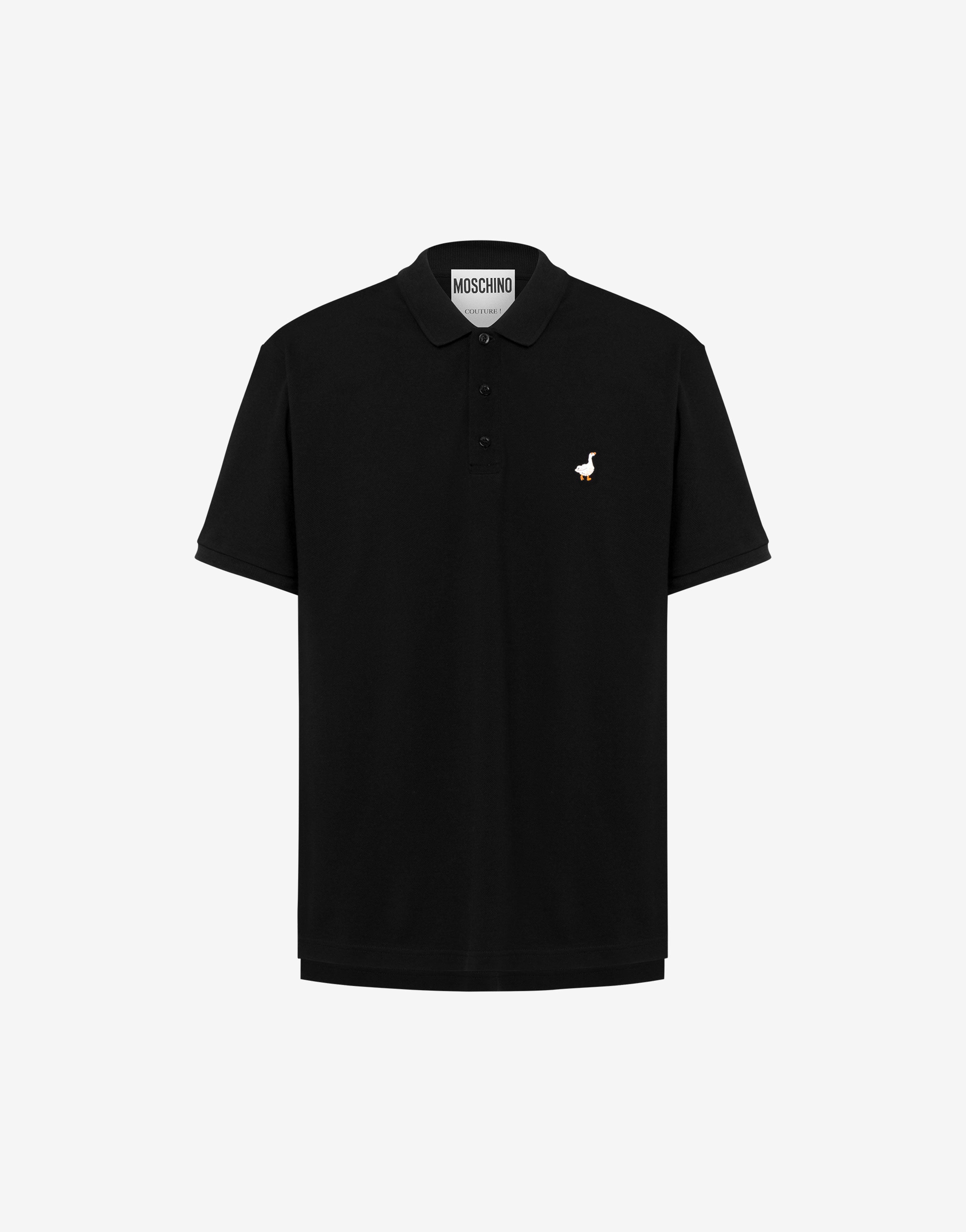 Cotton Piquet Polo Goose Embroidery | Moschino
