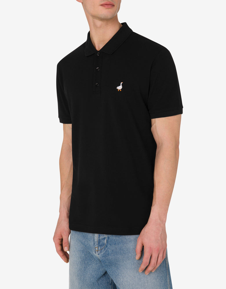 棉质 Polo 衫Goose Embroidery 黑色 Moschino 1