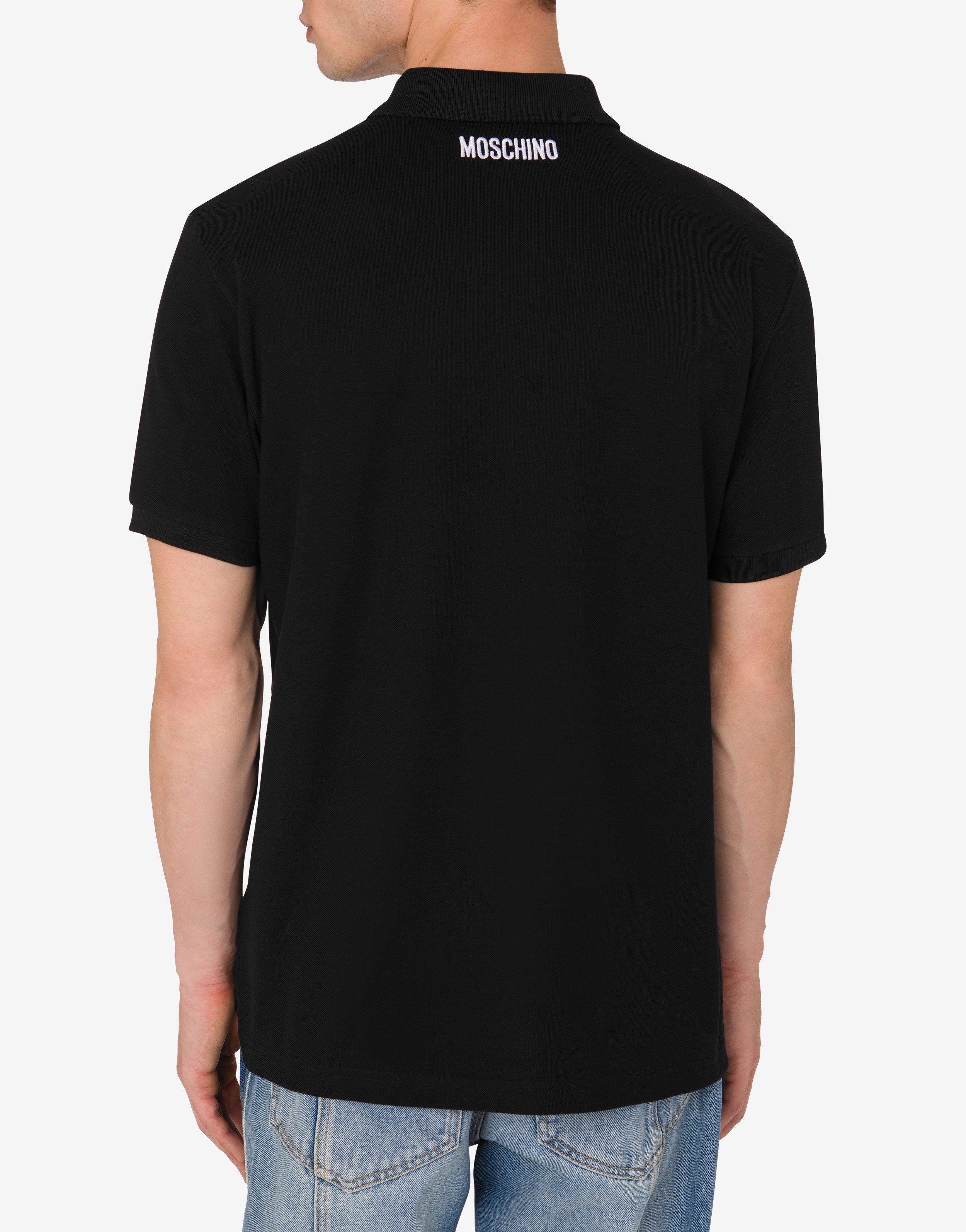 Cotton Piquet Polo Goose Embroidery | Moschino
