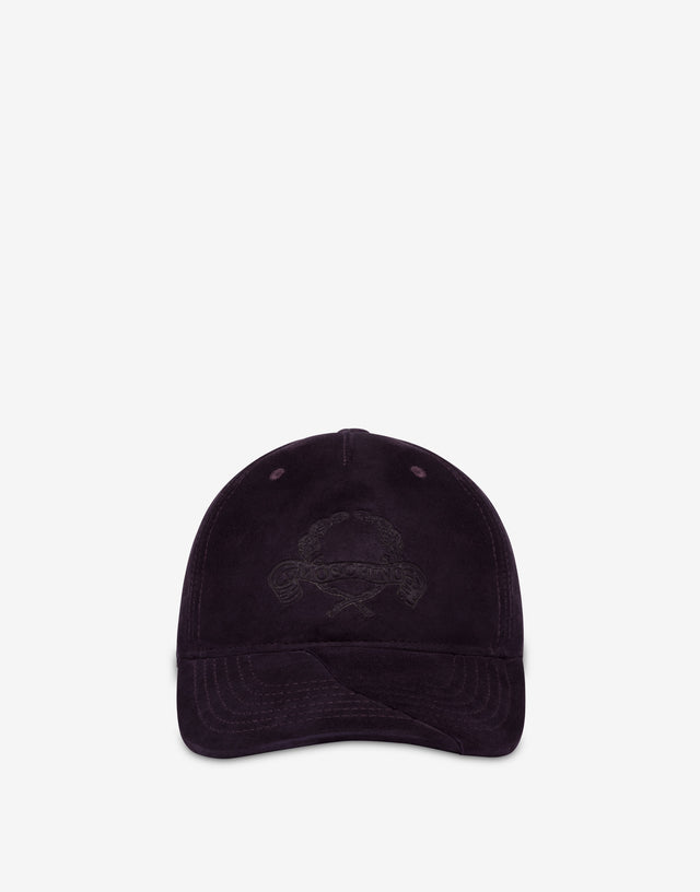 Suede Hat Laurel Crown Logo Deep purple Moschino 0