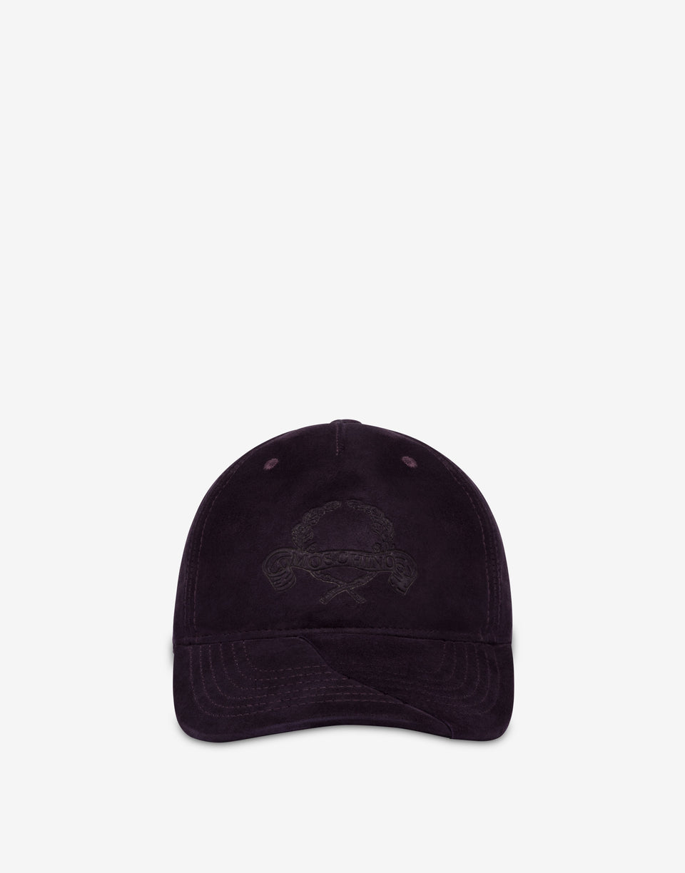 麂皮帽子Laurel Crown Logo 深紫色 Moschino 0