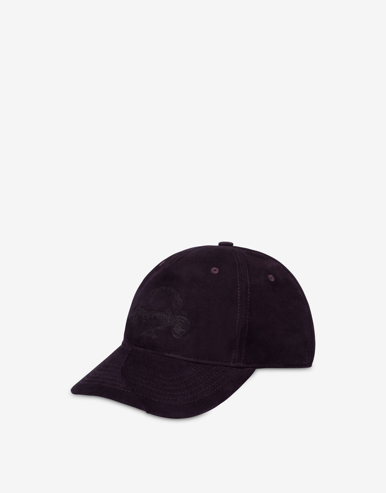 麂皮帽子Laurel Crown Logo 深紫色 Moschino 2