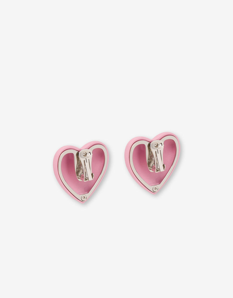 Pendientes corazón Fuchsia Moschino 2