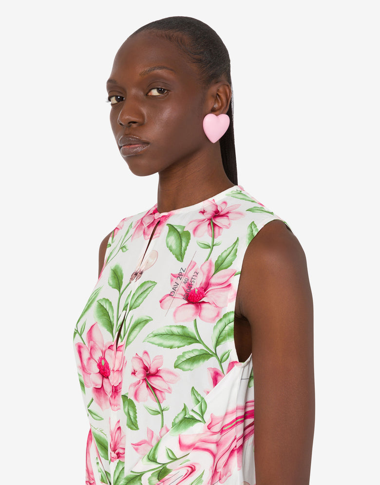Pendientes corazón Fuchsia Moschino 3
