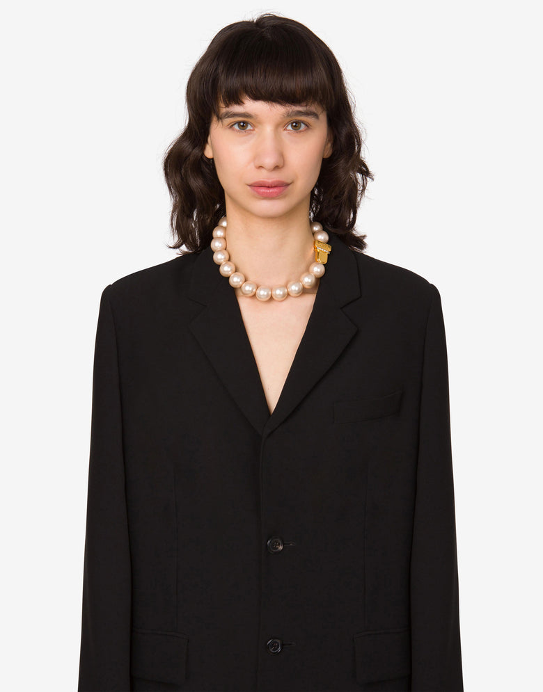 Collar corto con perlas Blanco Moschino 2
