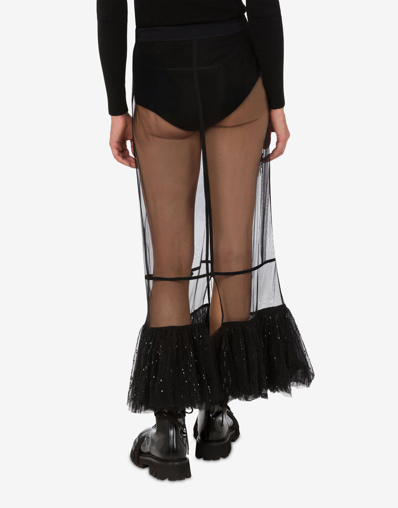 Embroidered tulle skirt Black Moschino 4