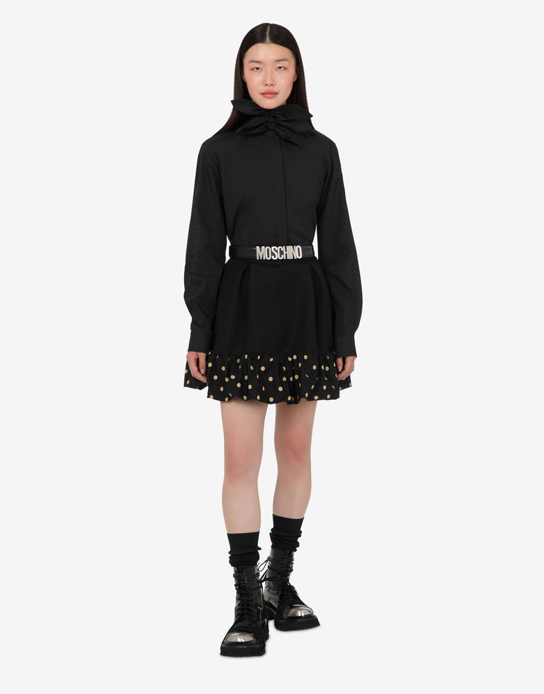 Camisa de popelín de algodón jacquard Negro Moschino 1