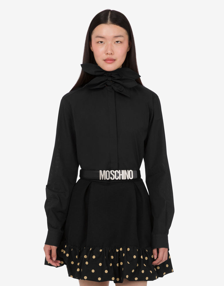 Camisa de popelín de algodón jacquard Negro Moschino 2