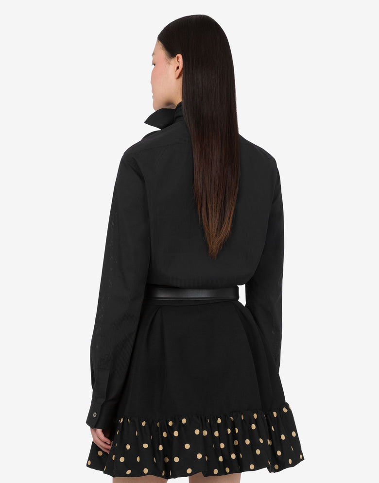 Camisa de popelín de algodón jacquard Negro Moschino 3