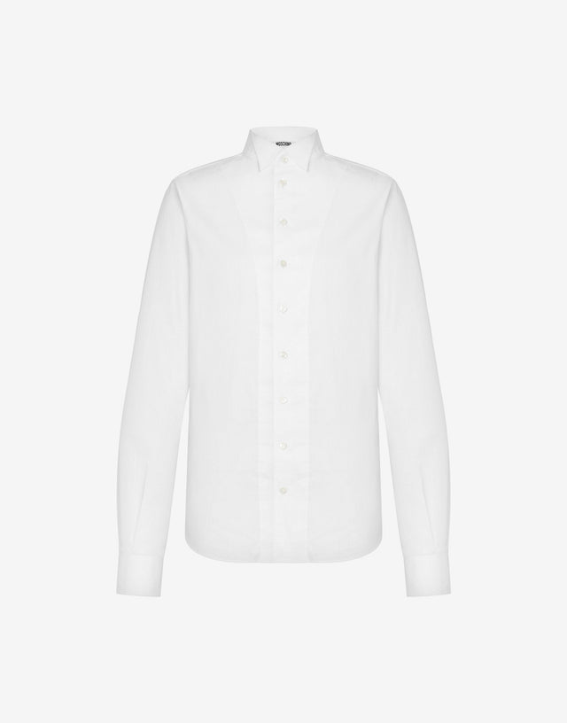 Cotton poplin jacquard shirt White Moschino 0
