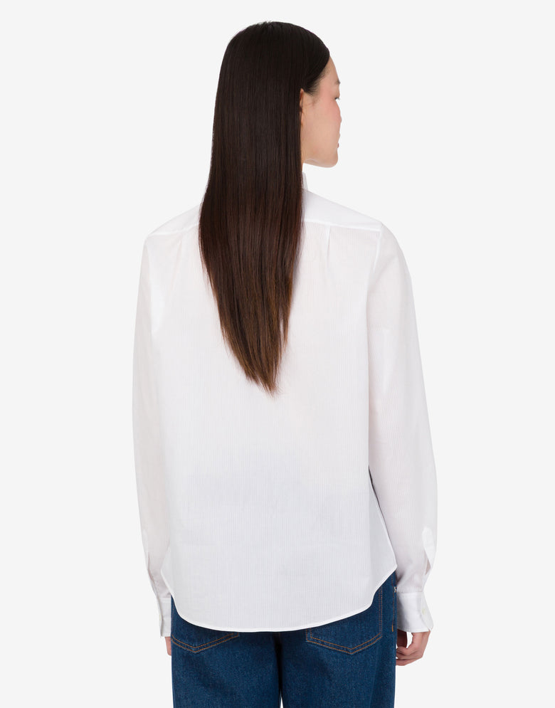 Cotton poplin jacquard shirt White Moschino 3