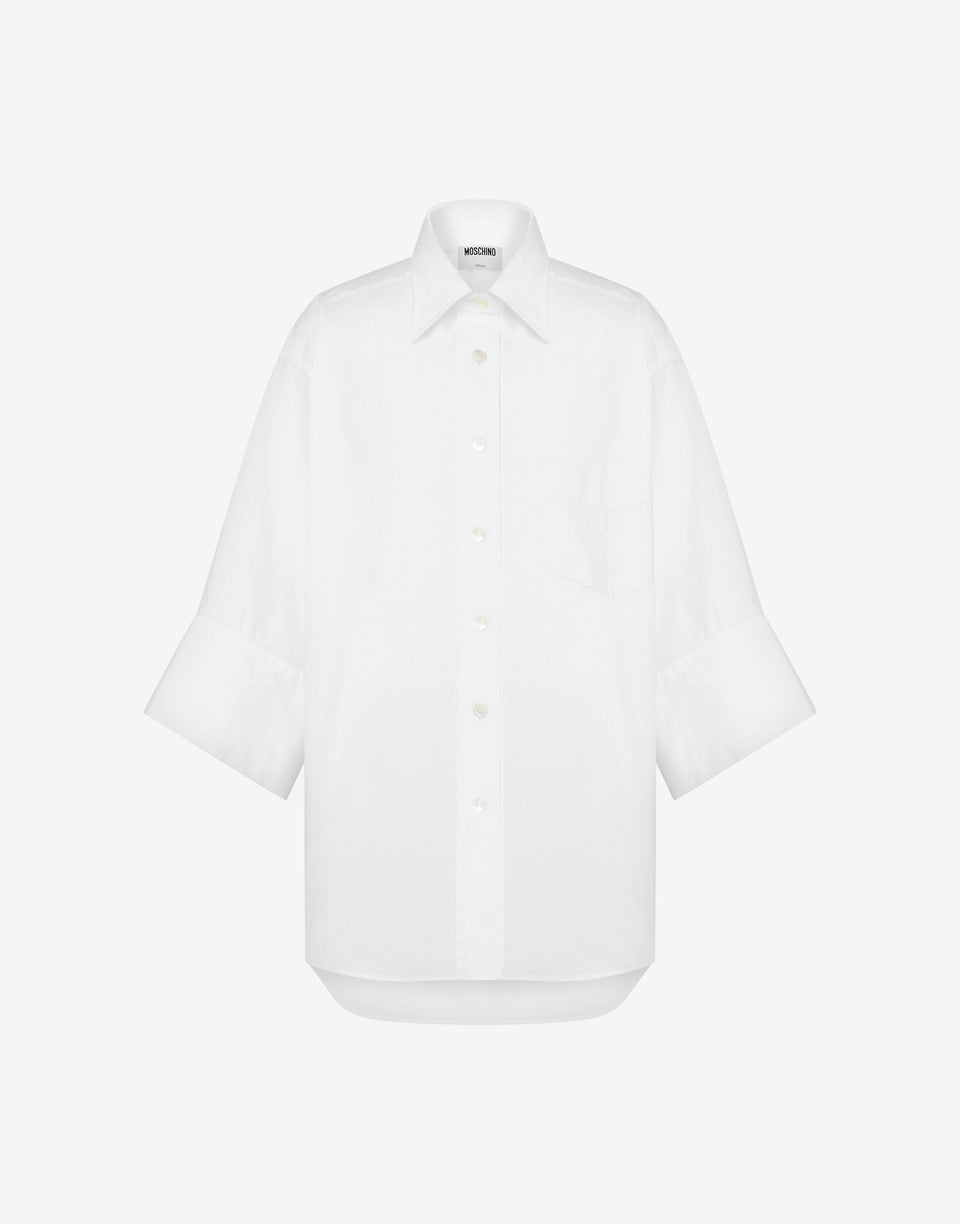 Camisa de popelina de algodón Blanco Moschino 0
