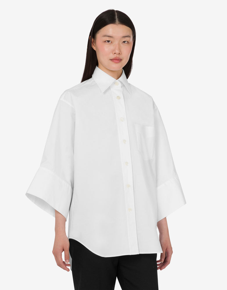 Camisa de popelina de algodón Blanco Moschino 2