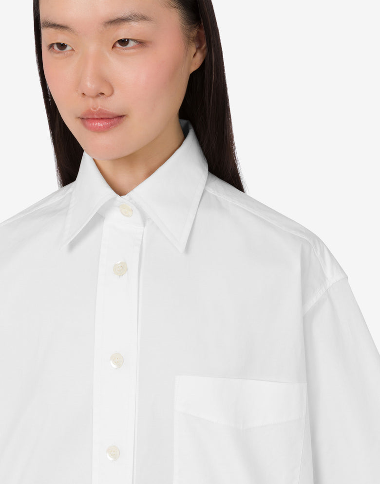 Camisa de popelina de algodón Blanco Moschino 4