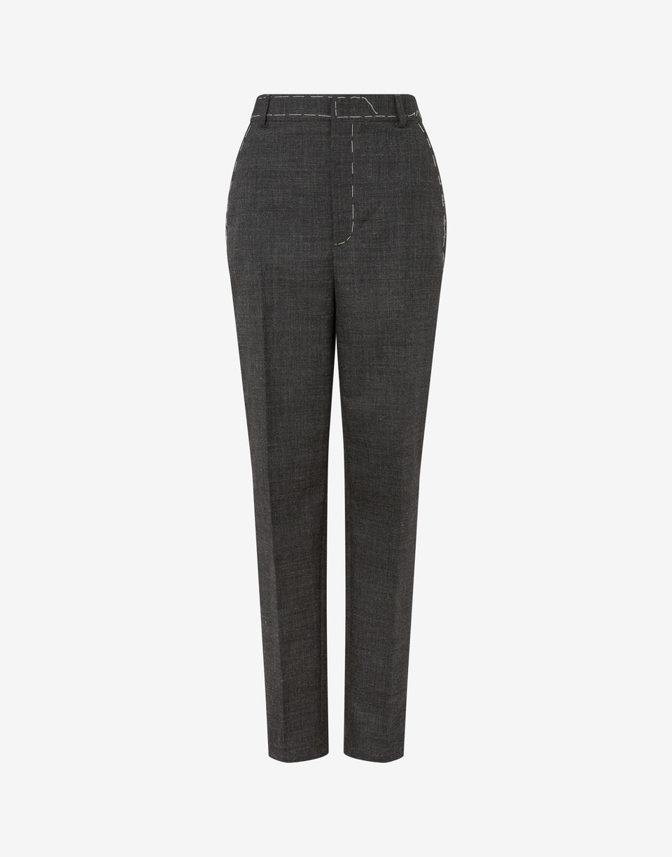 Pantalón de lona bordada Gris oscuro Moschino 0