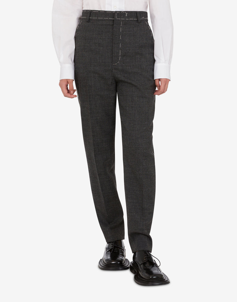 Pantalón de lona bordada Gris oscuro Moschino 2