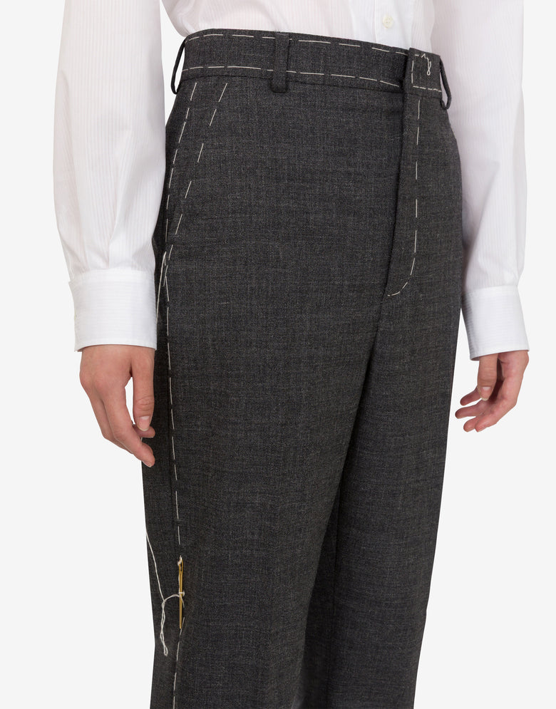 Pantalón de lona bordada Gris oscuro Moschino 4