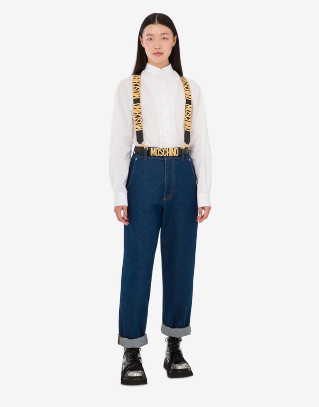 Blue cotton denim pants Dark denim Moschino 1