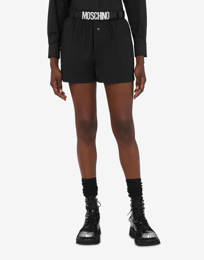 Polka Dots printed cotton poplin shorts Black Moschino 2
